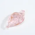 Pink glass leaf pendant, shimmering gold glitter inside, perfect for DIY jewelry and hair accessories. - Gold Powder Looped / Pink