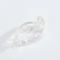 Clear glass leaf DIY accessory with gold sand, ideal for handmade bracelets and necklaces. - Silver Foil Looped / Clear