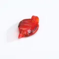 Red goldstone glass leaf pendant bead DIY handmade jewelry accessory for necklace or bracelet. - Silver Foil Looped / Bright Red