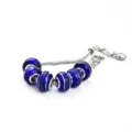 Blaue Glasperlen Charm Armband mit Schlangenkette und Herzanhänger, elegantes Schmuckaccessoire - 9*14mm / F-Königsblau