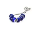 Blauer Kristall Charm Armband Silber Schlangenkette Königblau Perle DIY Schmuck Zubehör - 9*14mm / B-Stil Blau
