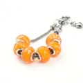 Oranger Glas Bettelarmband mit silberner Schlangenkette modischer Schmuck Perlen - 9*14mm / Orange Stil A