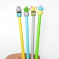 Cute cartoon cactus gel pens set, colorful silicone topper student signature office stationery. - Multicolor