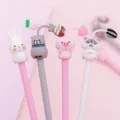 Cute cartoon animal gel pen detail, close-up of bunny and cat silicone toppers for cute writing. - Cute Pet Paradise (Assorted Mix)