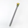 Close-up detail of cute cactus gel pen with grey body and adorable silicone topper. - Gray