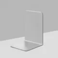 Gray L-shaped plastic bookend for desktop book storage, sturdy book holder organizer. - 1 Piece/Pack / Gray