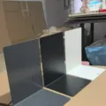 Metal bookends L-shaped heavy duty book stoppers for shelf and office desk organization - Iron L-Shape Bookends / Gray