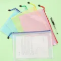 Cartella per documenti impermeabile con cerniera a rete trasparente A4 per studenti - A4 (34x24cm) / Rosso