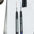 Long nib waterproof deep hole marker pen with red and blue ink writing test lines. - Simple Style Blue Piece