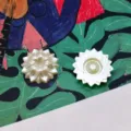 ABS imitation pearl multi-petal flower flat back beads for DIY phone cases crafts - Cream White Flatback Double-Petal Flower