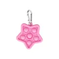 Portachiavi giocattolo antistress bolla push pop stella rosa in silicone flessibile - Rosa