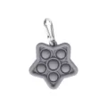 Llavero de juguete sensorial antiestrés burbuja push pop estrella gris, silicona. - Gris