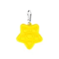 Yellow star push pop bubble fidget toy keychain portable silicone stress relief toy accessory - Yellow