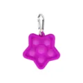 Star silicone push pop bubble sensory fidget toy keychain for effective stress relief. - Rose Red