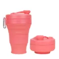 Tragbarer 600ml faltbarer Silikon Wasserbecher rosa Outdoor Reise teleskopische Flasche - Einfarbig Orange