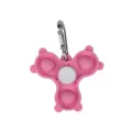 Portachiavi spinner antistress in silicone rosa, giocattolo sensoriale di decompressione. - Rosa