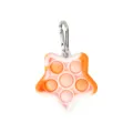 Silicone push pop bubble star fidget toy keychain stress relief sensory keyring for kids adults - White Orange