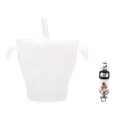 Portable Silicone Baby Snack Cup Translucent White with Straw and Cute Cartoon Strap - Transparent (with Lanyard & Straw)