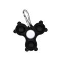 Schwarzes Silikon Push Pop Bubble Fidget Spinner Spielzeug mit Schlüsselanhänger zum Abbau. - Schwarz
