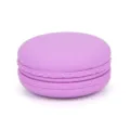 Portable silicone macaron storage box for travel jewelry and small items purple color - Purple