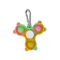 Silicone push pop bubble fidget spinner keychain, colorful rainbow decompression stress relief toy. - Camouflage