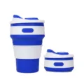 Collapsible silicone coffee cup portable travel telescopic water cup with lid for outdoor - Navy Blue