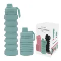 Bouteille d'eau pliable en silicone, tasse de voyage extérieure portable 750ml avec boîte. - 750ml / Bleu Clair