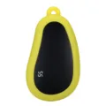 Yellow portable USB rechargeable hand warmer heating device with digital display screen. - English Manual / Yellow