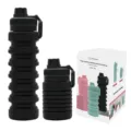 Bouteille d'eau pliable en silicone portable 750ml, tasse pliable sport voyage noir. - 750ml / Noir