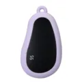 Portable rechargeable mini hand warmer in light purple with digital screen display for winter. - English Manual / Purple