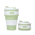 Collapsible Silicone Coffee Cup Portable Travel Reusable Drinking Water Mug Green Variant. - Matcha Green