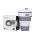 Collapsible silicone coffee cup 350ml portable outdoor travel telescopic mug with box grey. - 350ml / 350ml Grey