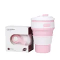 Collapsible Silicone Travel Coffee Cup Portable Telescopic Drinking Mug Pink 350ml - 350ml / Pink