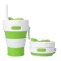Gobelet pliable en silicone portable avec paille, tasse de café de voyage verte et blanche. - Vert Fruit