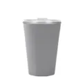Grey double layer stainless steel insulated tumbler cup with clear lid color variant - Gray