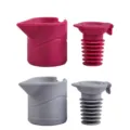 Silicone wine bottle stopper set leak-proof red wine sealer champagne stopper kitchen tool - Gray + Rose Red