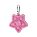 Portachiavi silicone stella rosa Pop It antistress giocattolo fidget ciondolo borsa carina - Rosa