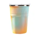 Gobelet pastel dégradé avec couvercle, tasse à glaçons double paroi boissons fraîches d'été. - 550ml / Jaune Camouflage
