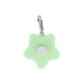 Silicone star push pop bubble sensory fidget toy keychain in light green with carabiner. - Fluorescent Green