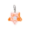 Portachiavi fidget toy push pop in silicone a stella antistress giocattolo sensoriale. - Bianco e Arancione