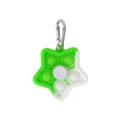 Star Silicone Fidget Toy Keychain Green White Pop Bubble Sensory Toy for Stress Relief - White Green