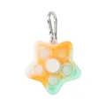 Portachiavi spinner fidget push pop bubble in silicone a forma di stella sfumata. - Giallo Più Verde
