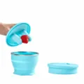 Faltbare Camping Schüssel Silikon 500ml tragbarer Outdoor Snack Becher mit Edelstahlrand - 500ml / Hellblau