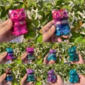 Handgemachte Aura Kristall Katze Figur Edelstein geschnitzte süße Kätzchen Dekoration - Mischfarben