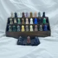 Natural stone crystal Buddha statue figurine multi-color gemstone mini carving home decor display - Mixed Colors Shipped Randomly / Multicolor