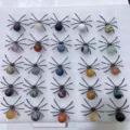 Natural Crystal Gemstone Spider Figurine Alloy Stone Ornament Display Home Decor - Mixed Colors Shipped Randomly