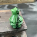 Natural gemstone carved crystal Christmas tree figurine mini green stone holiday gift - Ruby Zoisite