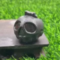Natural gemstone crystal pumpkin ghost head skull carving 3.5cm Halloween decor statue - Plum Blossom Jade
