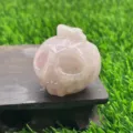 Natural crystal carved pumpkin ghost figurine, unique healing stone halloween skull decor. - Rose Quartz