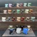 Crystal koala gemstone carving detail, natural quartz stone cute animal figurine display - Mixed Colors Shipped Randomly